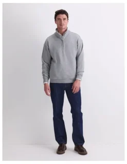 Sportscraft Quarter Zip Sweatshirt in Grey Marle