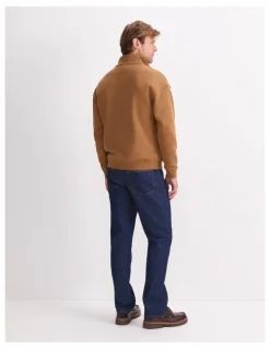 Sportscraft Quarter Zip Sweatshirt in Camel