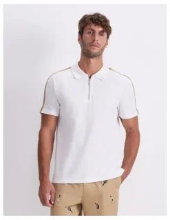 Sportscraft Rod Textured Polo Shirt in White