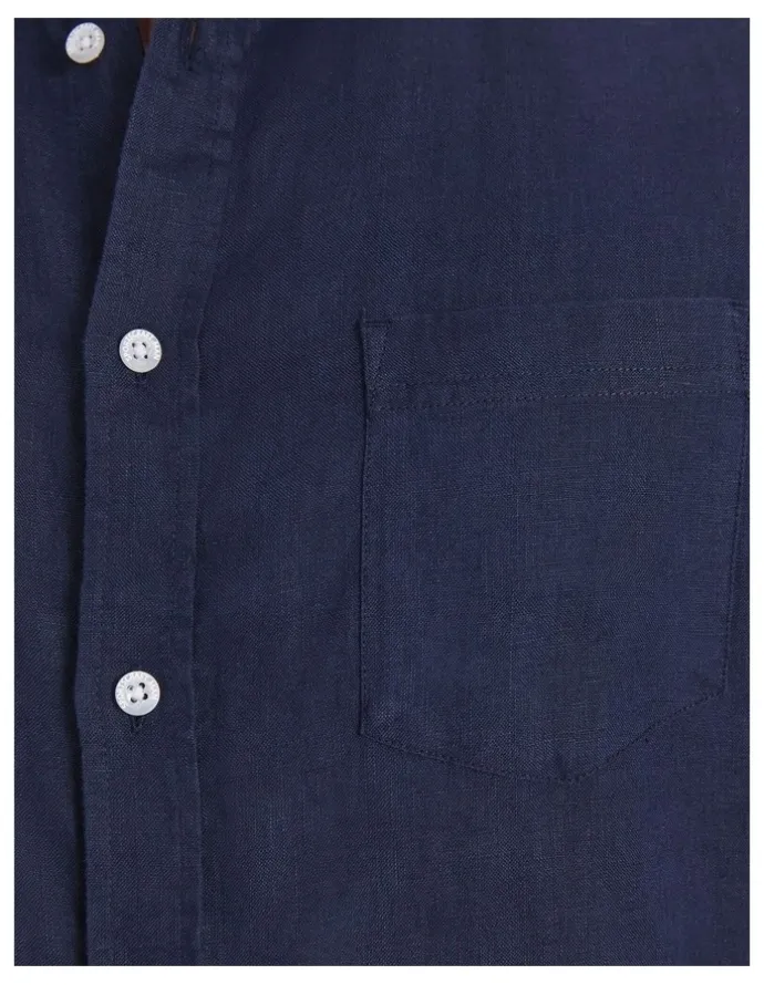 Sportscraft Short Sleeve Linen Shirt in Blue