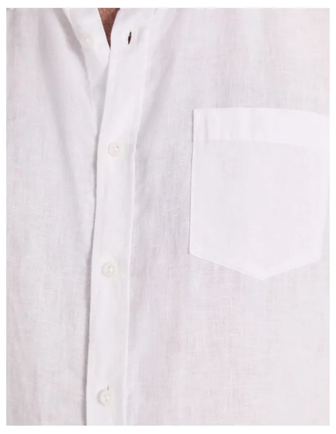 Sportscraft Short Sleeve Linen Shirt in White