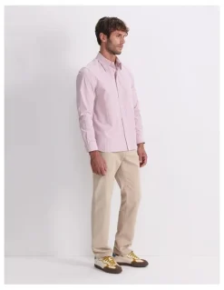 Sportscraft Stripe Long Sleeve Poplin Shirt in Pink