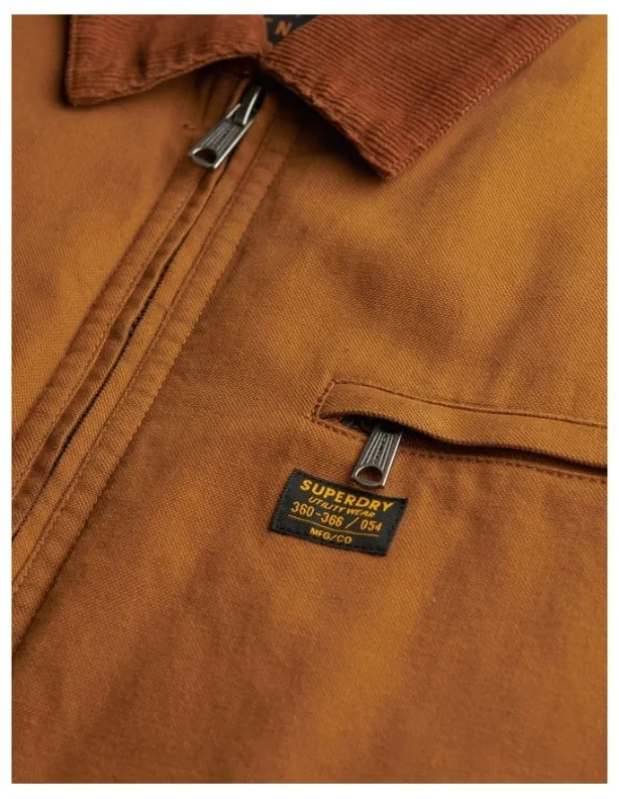 Superdry Cotton Canvas Ranch Jacket in Tobacco Brown