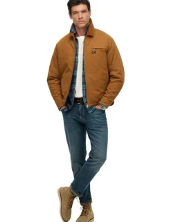Superdry Cotton Canvas Ranch Jacket in Tobacco Brown