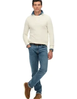 Superdry Cotton Texture Jumper in Off White