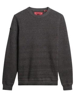 Superdry Cotton Texture Jumper in Dark Grey