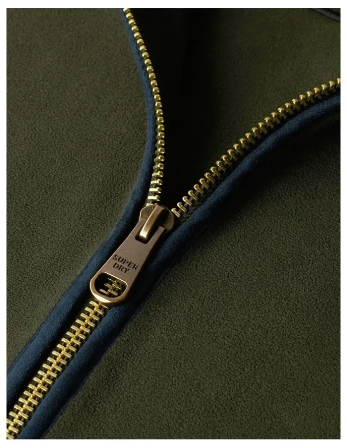 Superdry Estate Fleece Gilet Jacket in Surplus Goods Olive