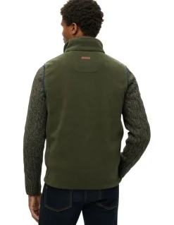 Superdry Estate Fleece Gilet Jacket in Surplus Goods Olive