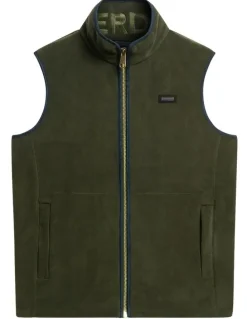 Superdry Estate Fleece Gilet Jacket in Surplus Goods Olive