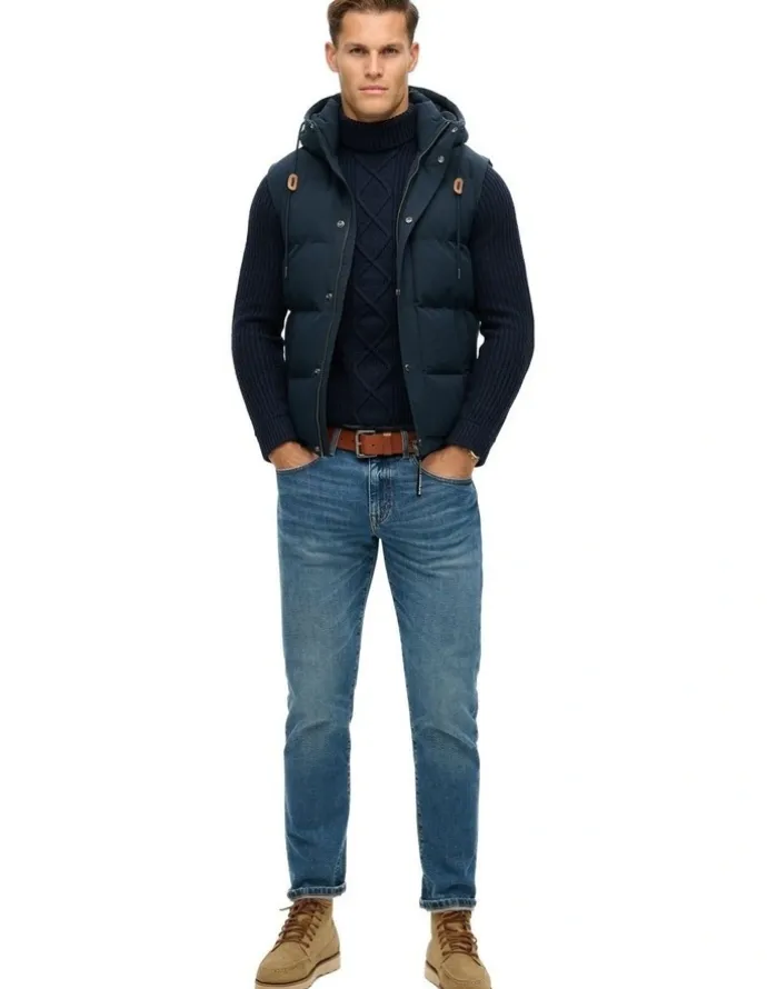 Superdry Everest Hooded Puffer Jacket in Eclipse Navy