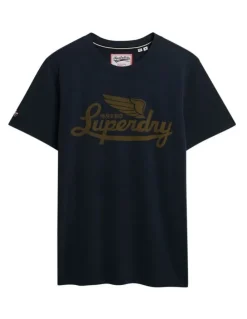 Superdry Heritage Brand Relaxed Tee in Eclipse Navy
