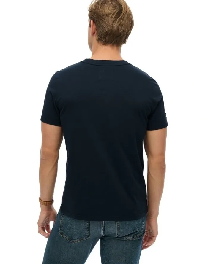 Superdry Heritage Brand Relaxed Tee in Eclipse Navy
