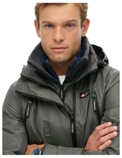 Superdry Hooded Mountain Windbreaker in Dark Dull Charcoal