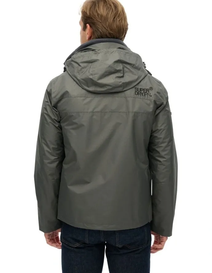 Superdry Hooded Mountain Windbreaker in Dark Dull Charcoal
