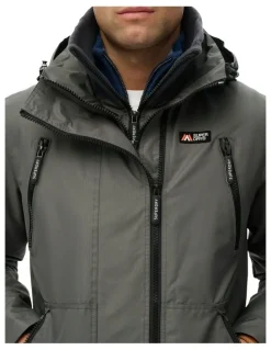 Superdry Hooded Mountain Windbreaker in Dark Dull Charcoal
