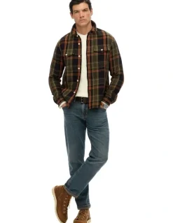 Superdry Merchant Heavy Checked Shirt in Peyton Check Black
