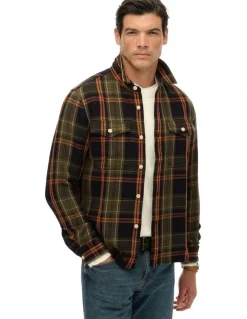 Superdry Merchant Heavy Checked Shirt in Peyton Check Black