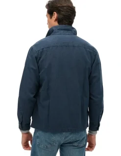 Superdry Merchant Linen-Blend Overshirt in Lauren Navy