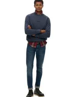 Superdry Micro Logo Crew in Blue Knight