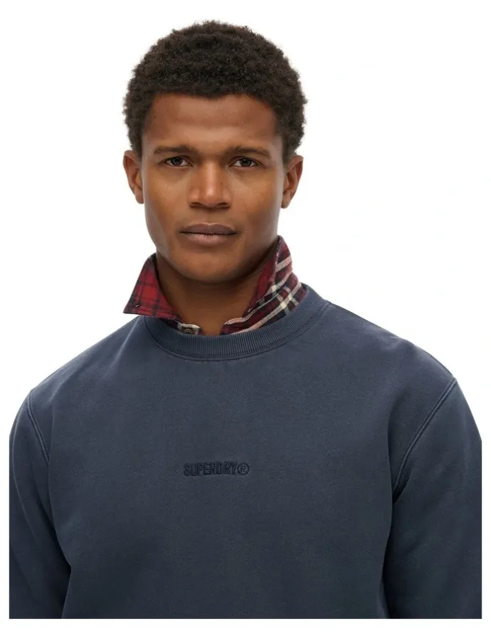 Superdry Micro Logo Crew in Blue Knight
