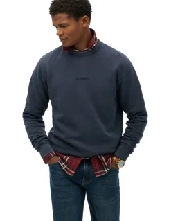 Superdry Micro Logo Crew in Blue Knight