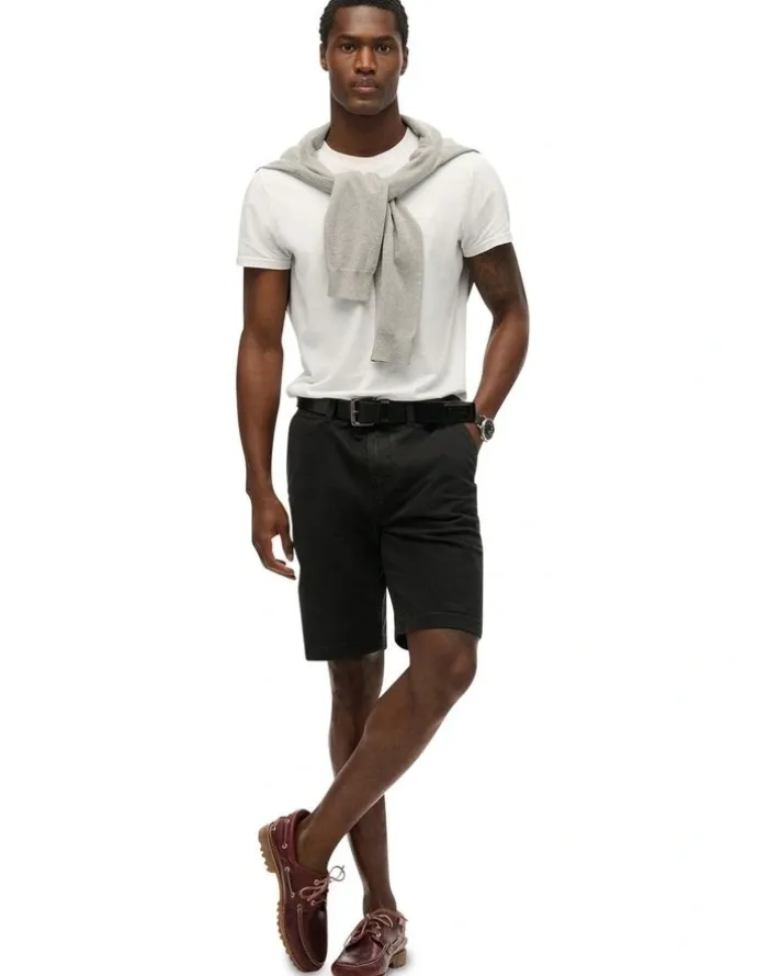 Superdry Officer Chino Short in Washed Black