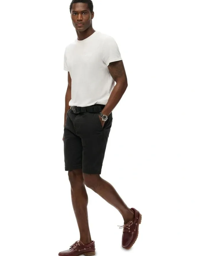 Superdry Officer Chino Short in Washed Black