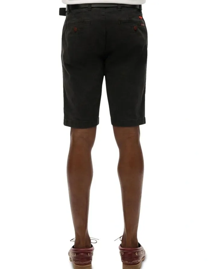 Superdry Officer Chino Short in Washed Black