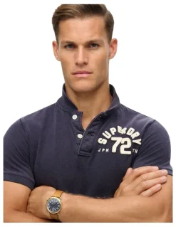 Superdry Vintage Athletic Polo in Eclipse Navy