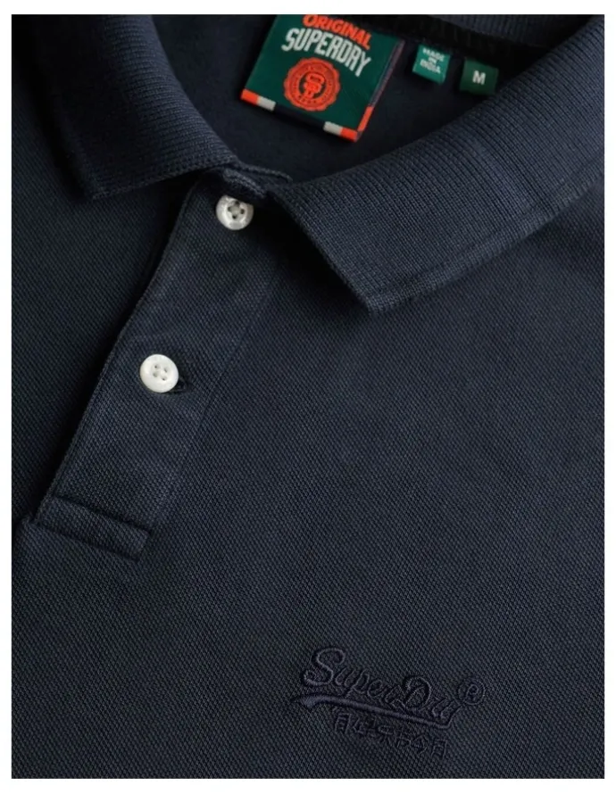 Superdry Vintage Destroy Polo Shirt in Eclipse Navy
