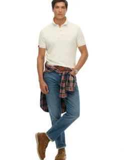 Superdry Vintage Destroy Polo Shirt in Chalk White