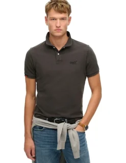 Superdry Vintage Destroy Polo Shirt in Destroy Black