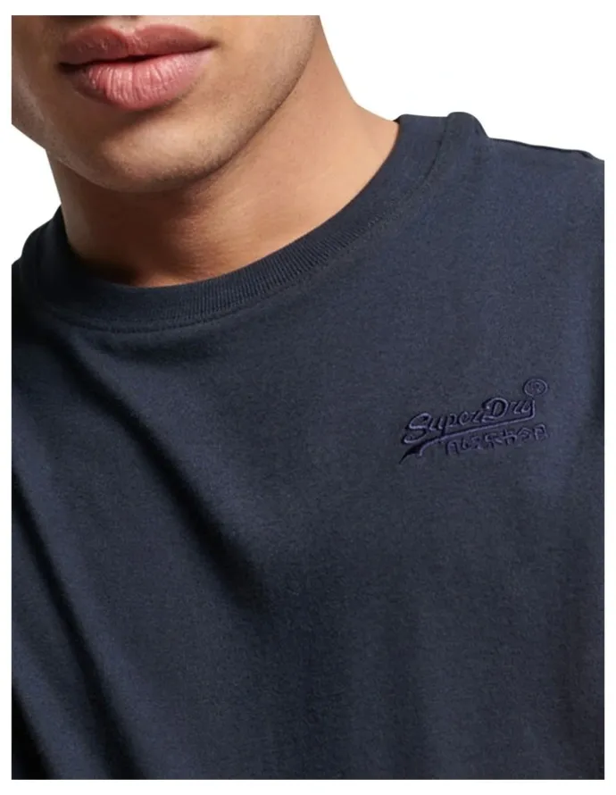 Superdry Vintage Logo Embroidery Crew T-shirt in Navy