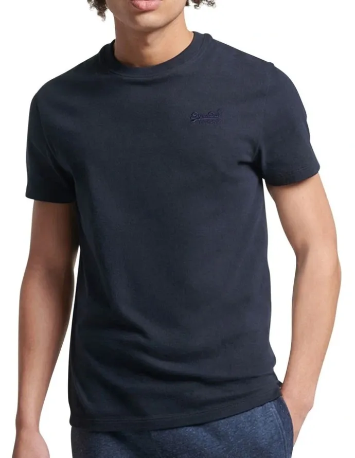 Superdry Vintage Logo Embroidery Crew T-shirt in Navy
