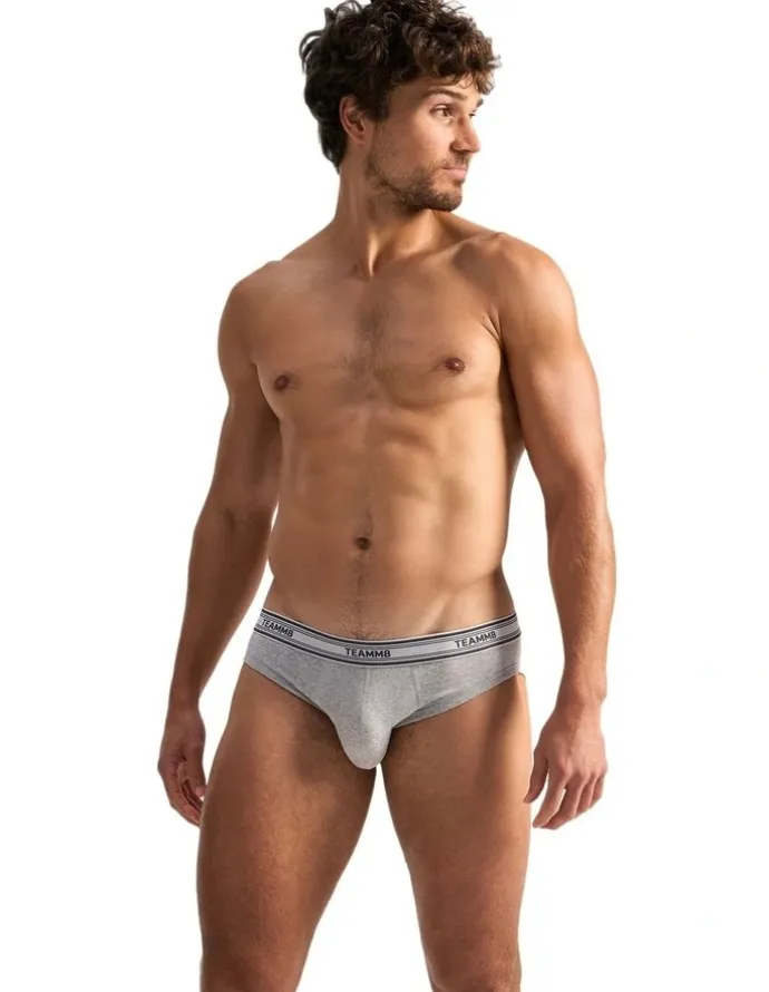 TEAMM8 New Cotton Classic Brief in Grey Marle