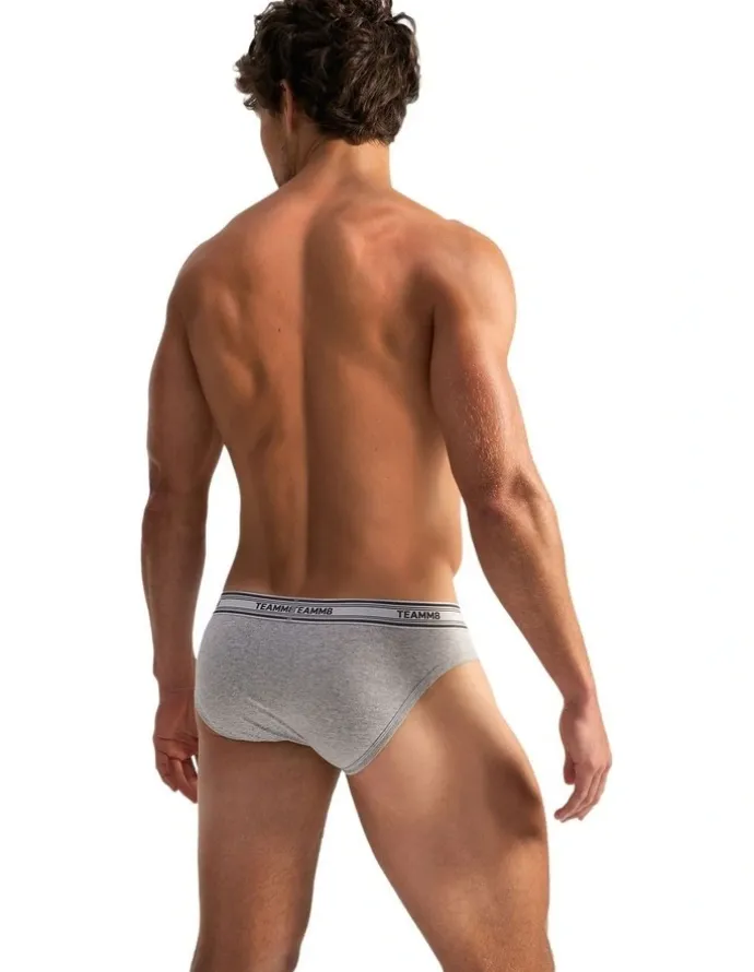 TEAMM8 New Cotton Classic Brief in Grey Marle