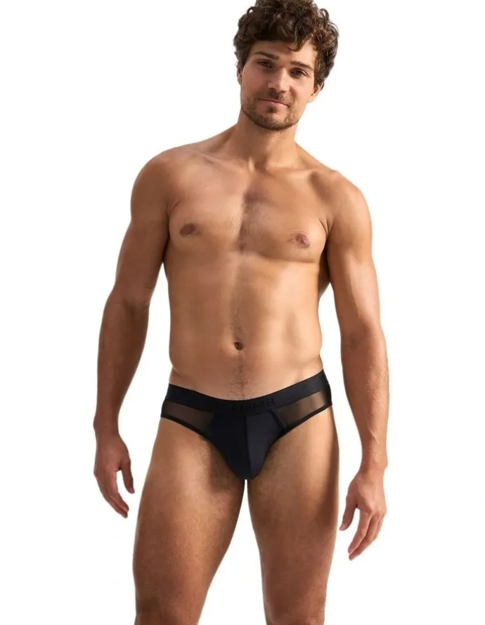 TEAMM8 Score Sheer Slim Brief in Black