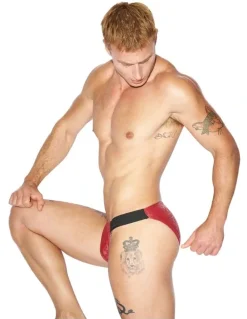 TEAMM8 Strapped Sports Brief in Crimson