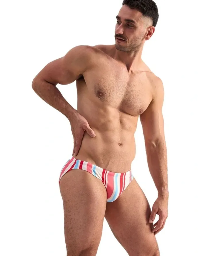 TEAMM8 Cabana Bikini Swim Brief in Pink Mix