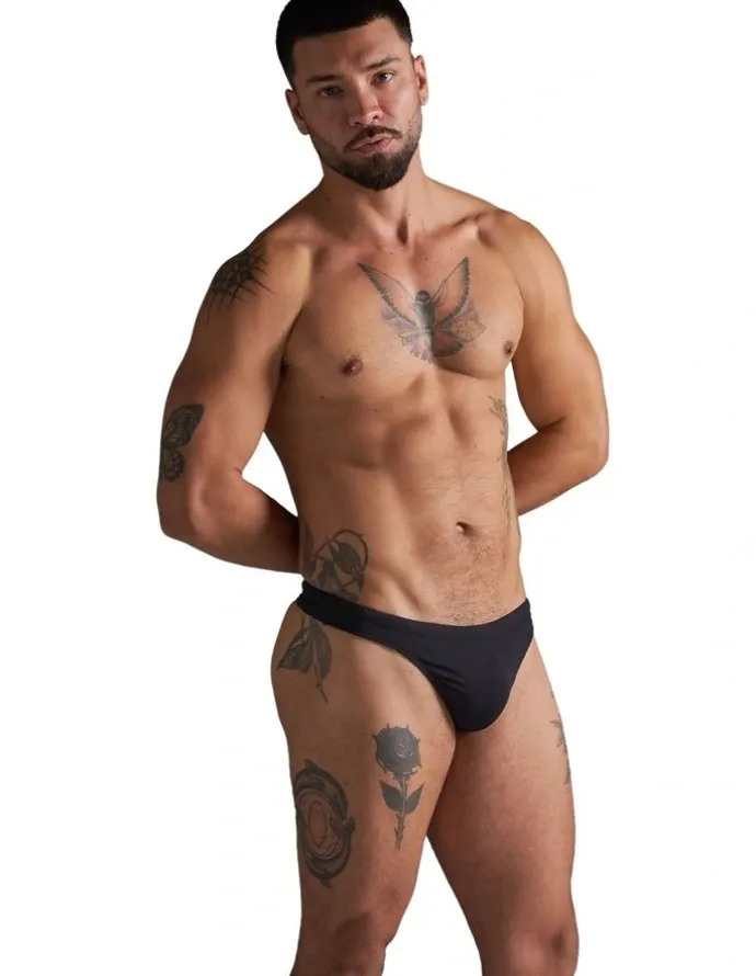 TEAMM8 Standard Swim Thong in Black
