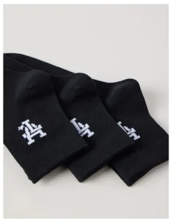 There After 3 Pack Ankle Crew Logo Socks in Black