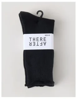 There After 2 Pack Cotton Terry Socks in Black