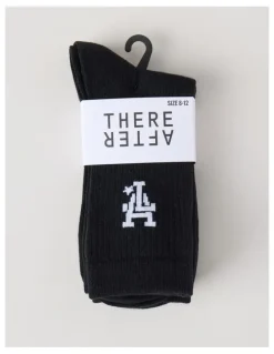 There After 3 Pack Crew Logo Socks in Black