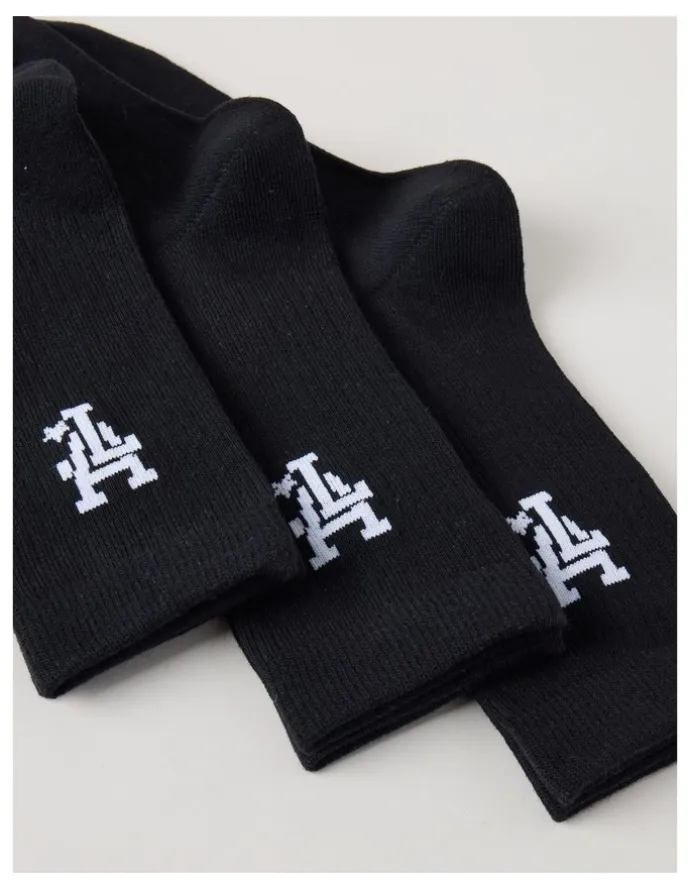 There After 3 Pack Crew Logo Socks in Black