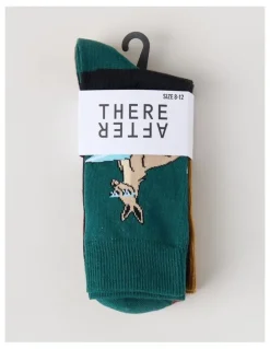 There After 3 Pack Novelty Socks in Jasper, Ochre, and Ginger