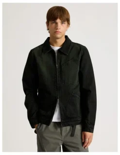 There After Angled Pocket Denim Jacket in Black