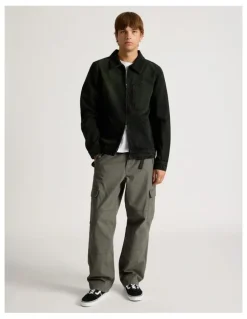 There After Angled Pocket Denim Jacket in Black