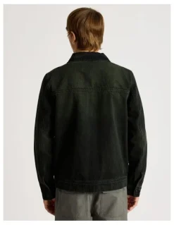 There After Angled Pocket Denim Jacket in Black
