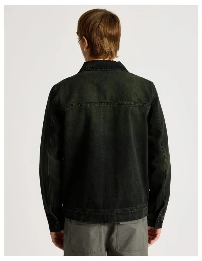 There After Angled Pocket Denim Jacket in Black