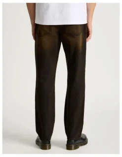 There After Coloured Wash Straight Leg Jeans in Brown